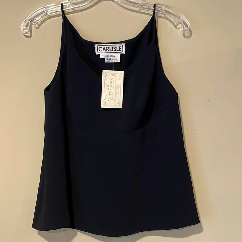 Carlisle v-neck spaghetti strap top in black
